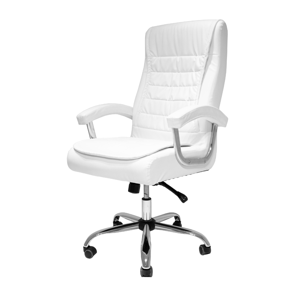 Cadeira de escritório branca ergonômica