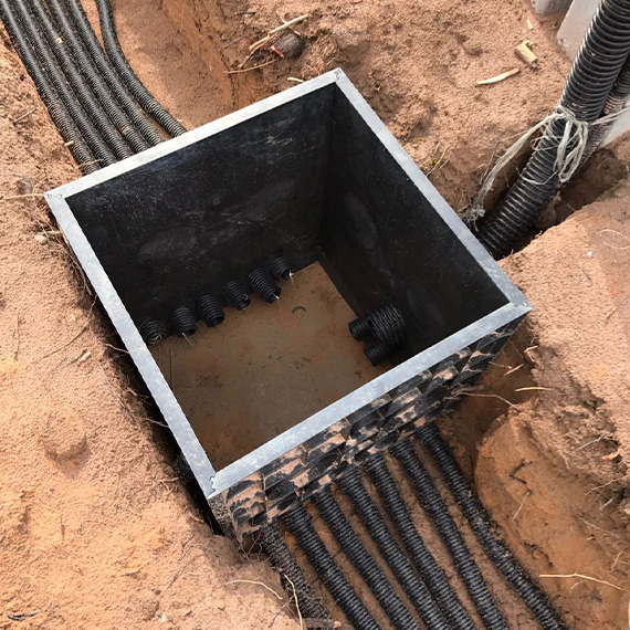 caixa de emenda elétrica enterrada