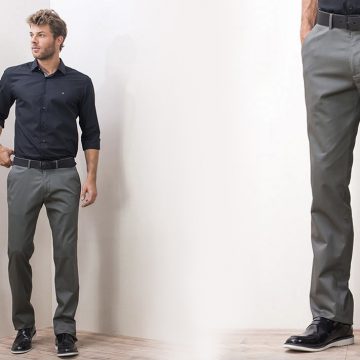 calça alfaiataria cinza clara