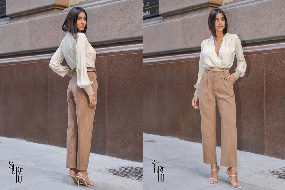 calça pantalona com tênis
