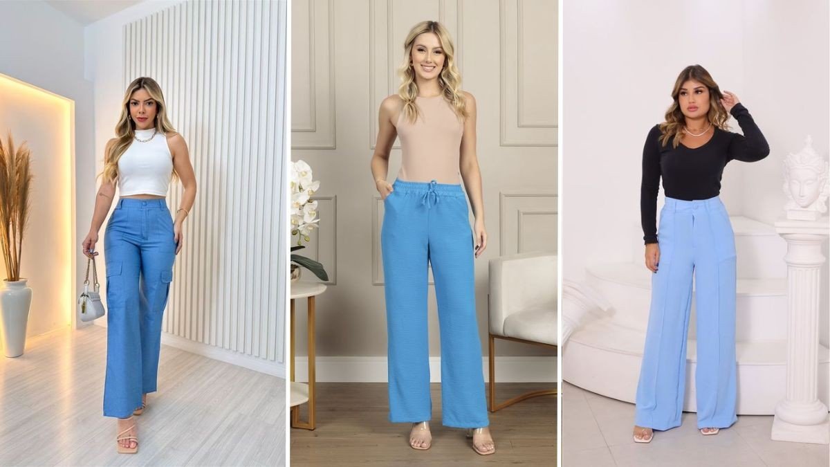 calça jeans azul claro combina com que cor
