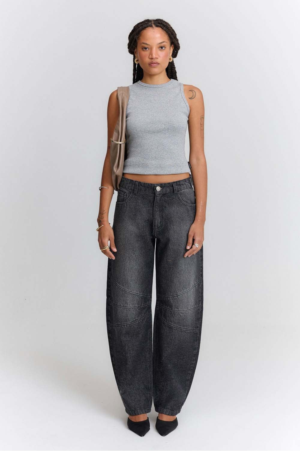 calça balloon com bota