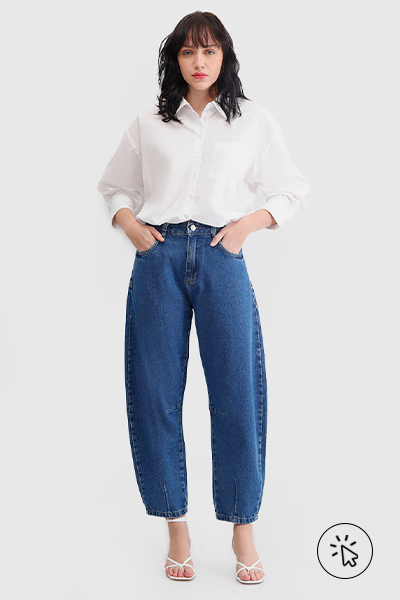 calça balloon com tênis