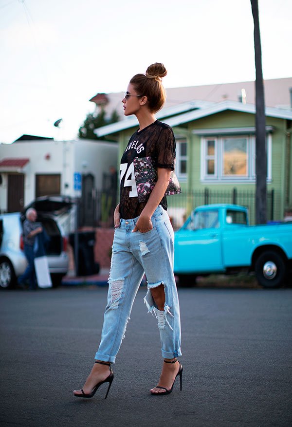 looks calça boyfriend noite