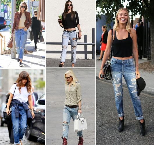 calça boyfriend cintura alta