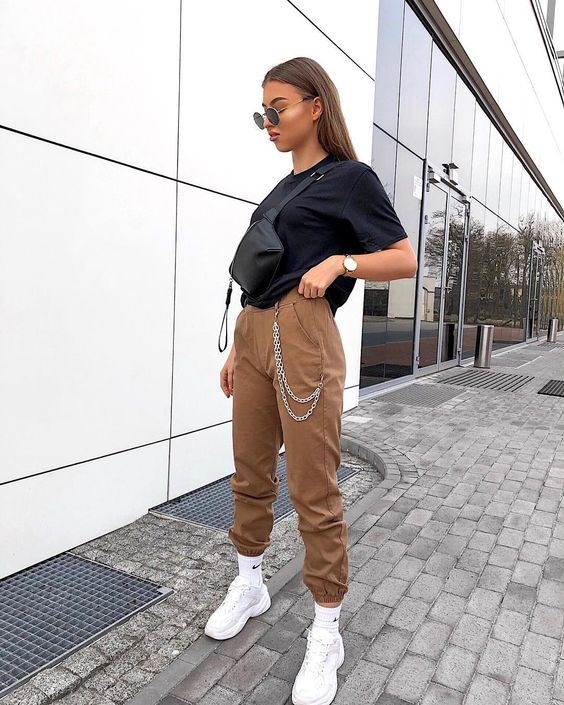 calça cargo jogger justa