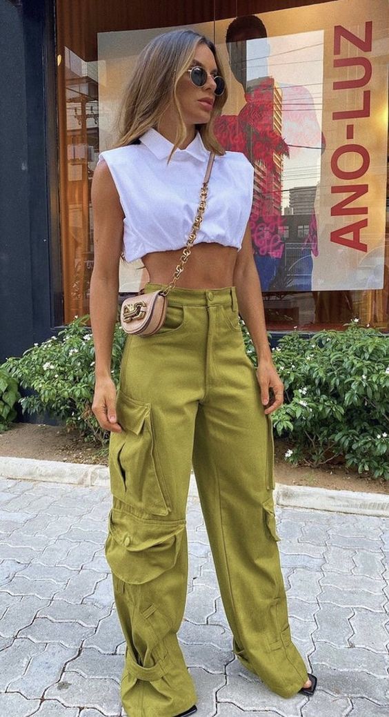 calça jogger cargo cinza