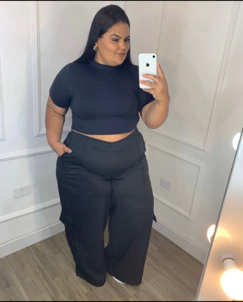 tendência calça cargo plus size 2026