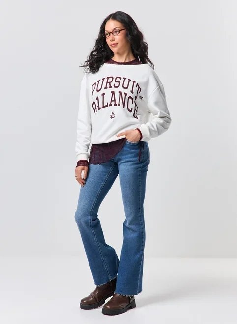 outfit calça flare cintura baixa