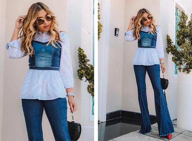 calça flare cintura baixa para noite