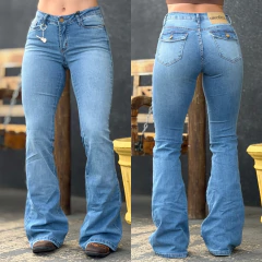 calça jeans flare cintura baixa looks