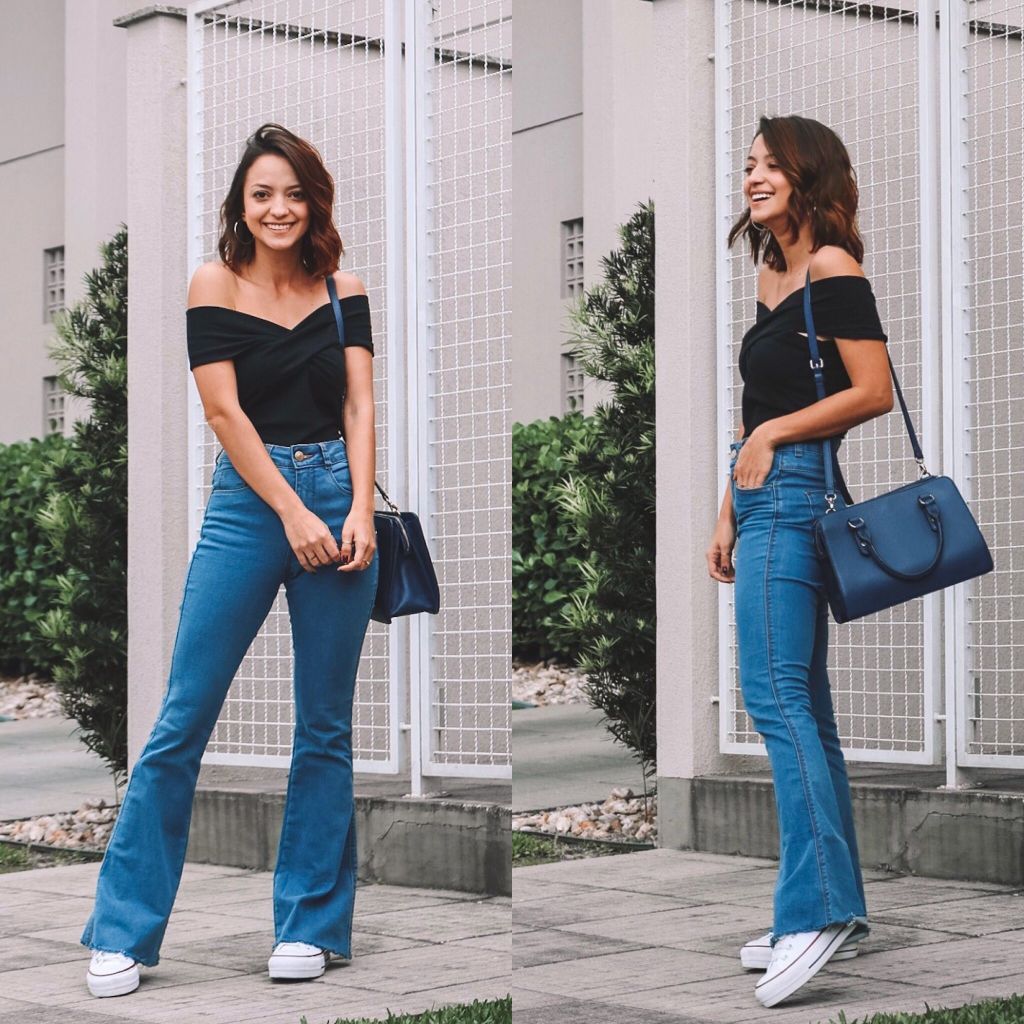 calça jeans flare