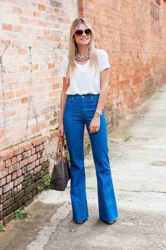 calça jeans pantalona