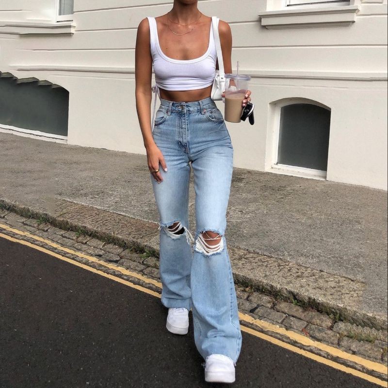 streetwear com calça flare