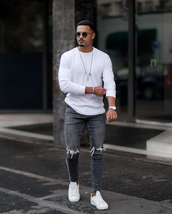 looks com calça cinza