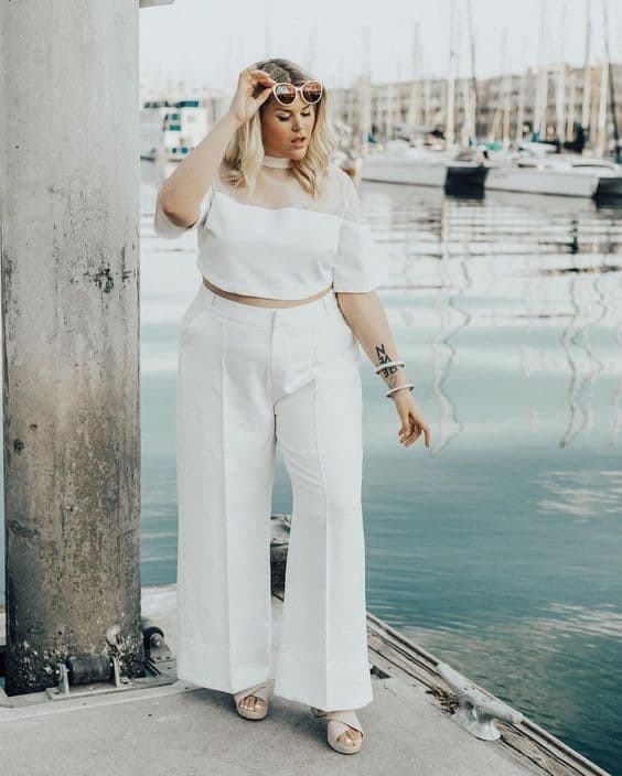 calça plus size alfaiataria colorida