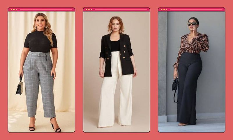 calça plus size alfaiataria com fenda