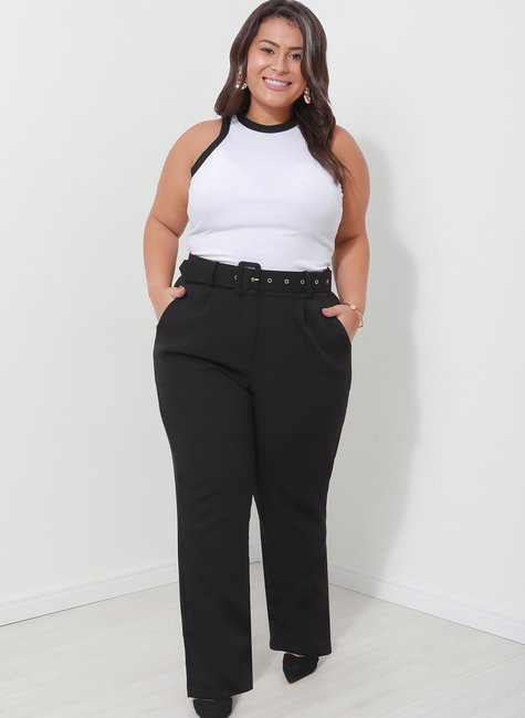 conjunto calça pantalona alfaiataria plus size