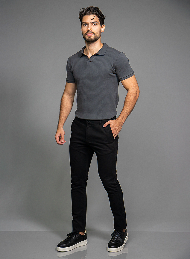 calça sarja preta masculina