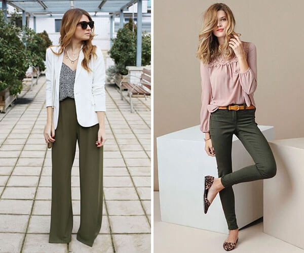 calça verde militar feminina