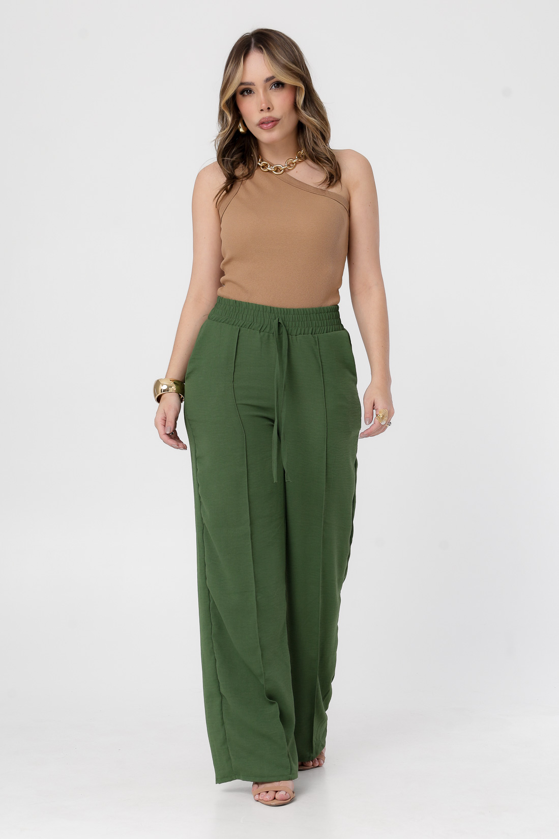 calça verde militar trabalho