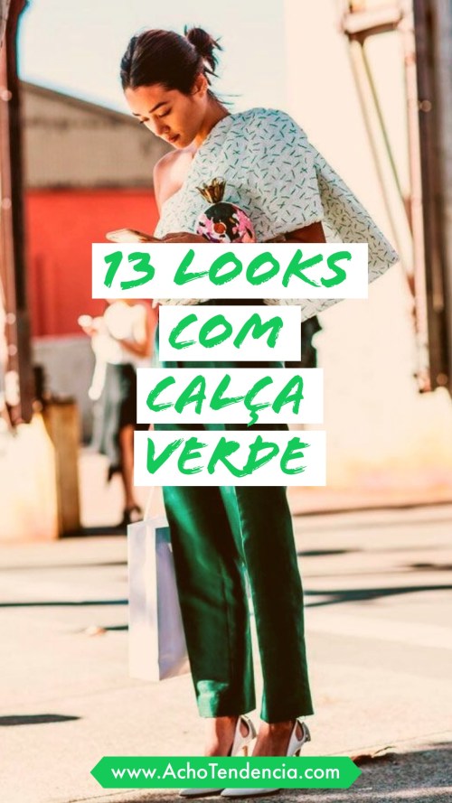 calça verde militar casual