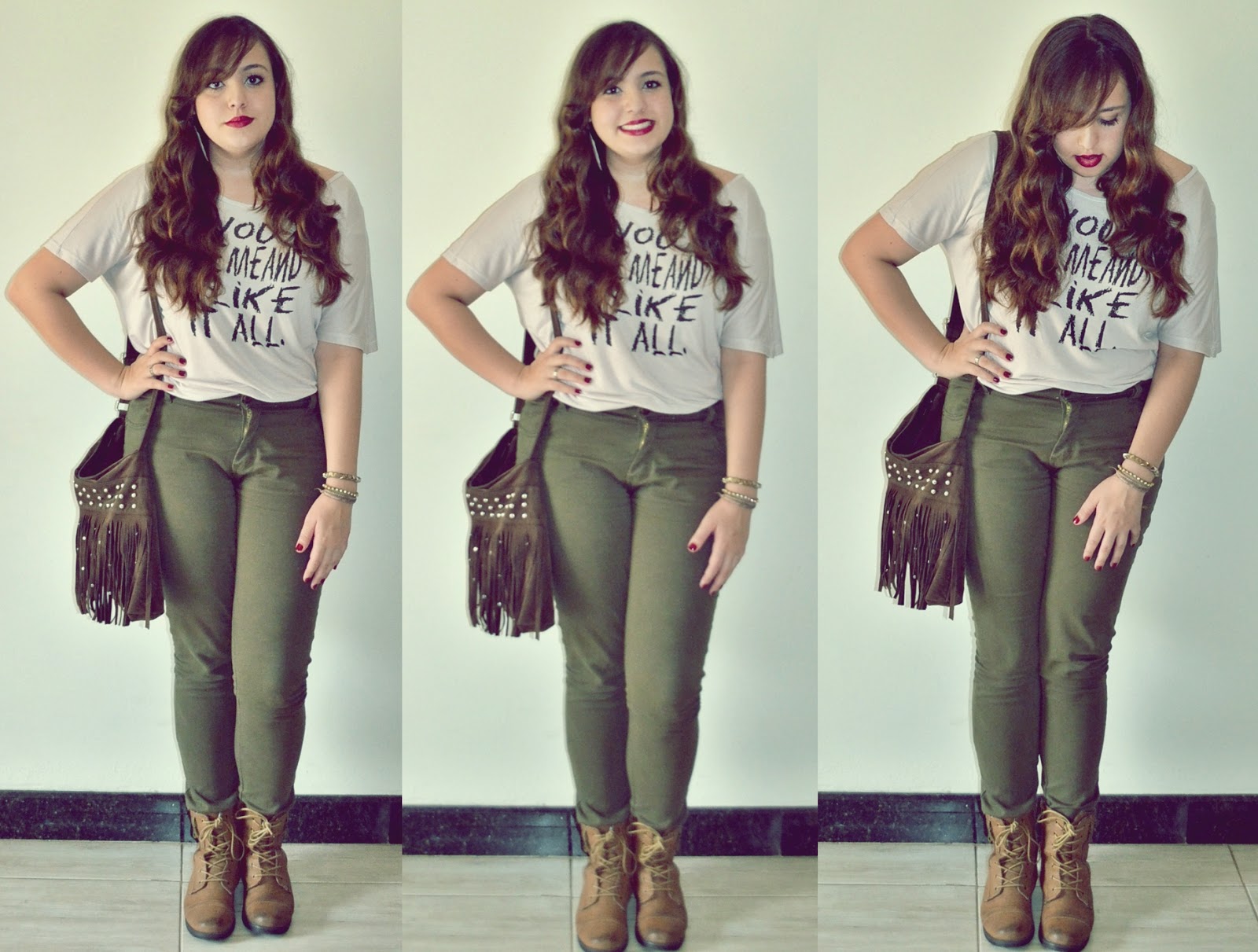 calça verde militar elegante