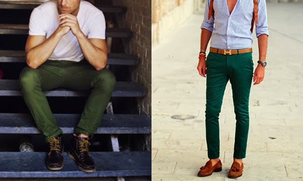 calça verde militar minimalista