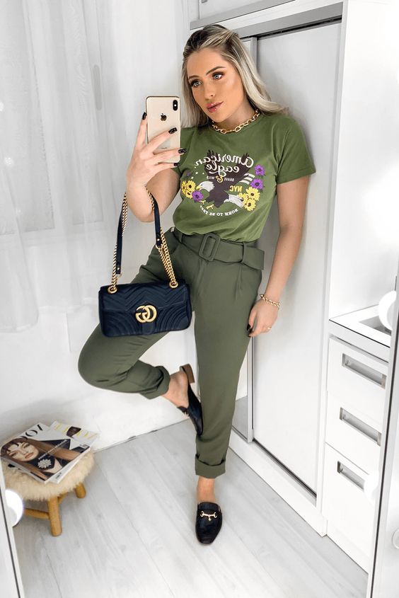 calça verde militar inverno