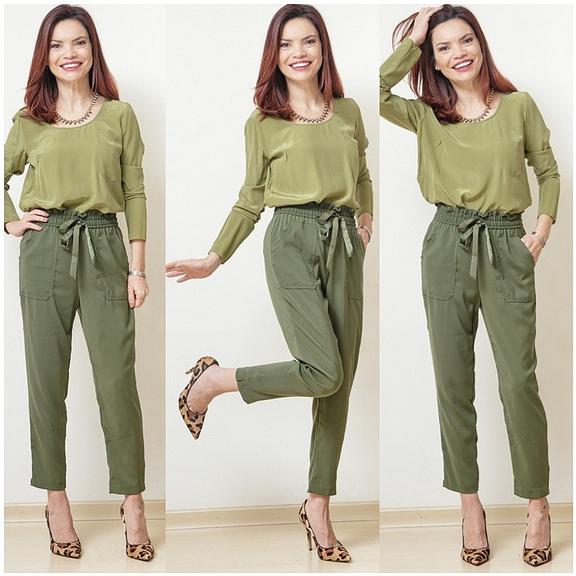calça chino verde militar