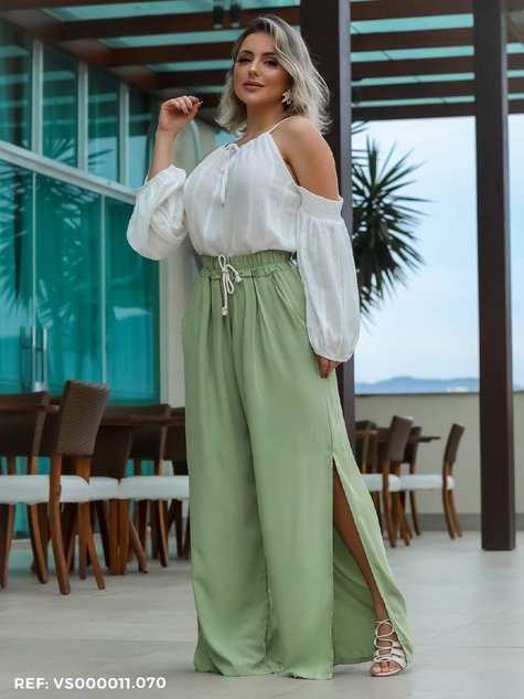 calça de viscose preta
