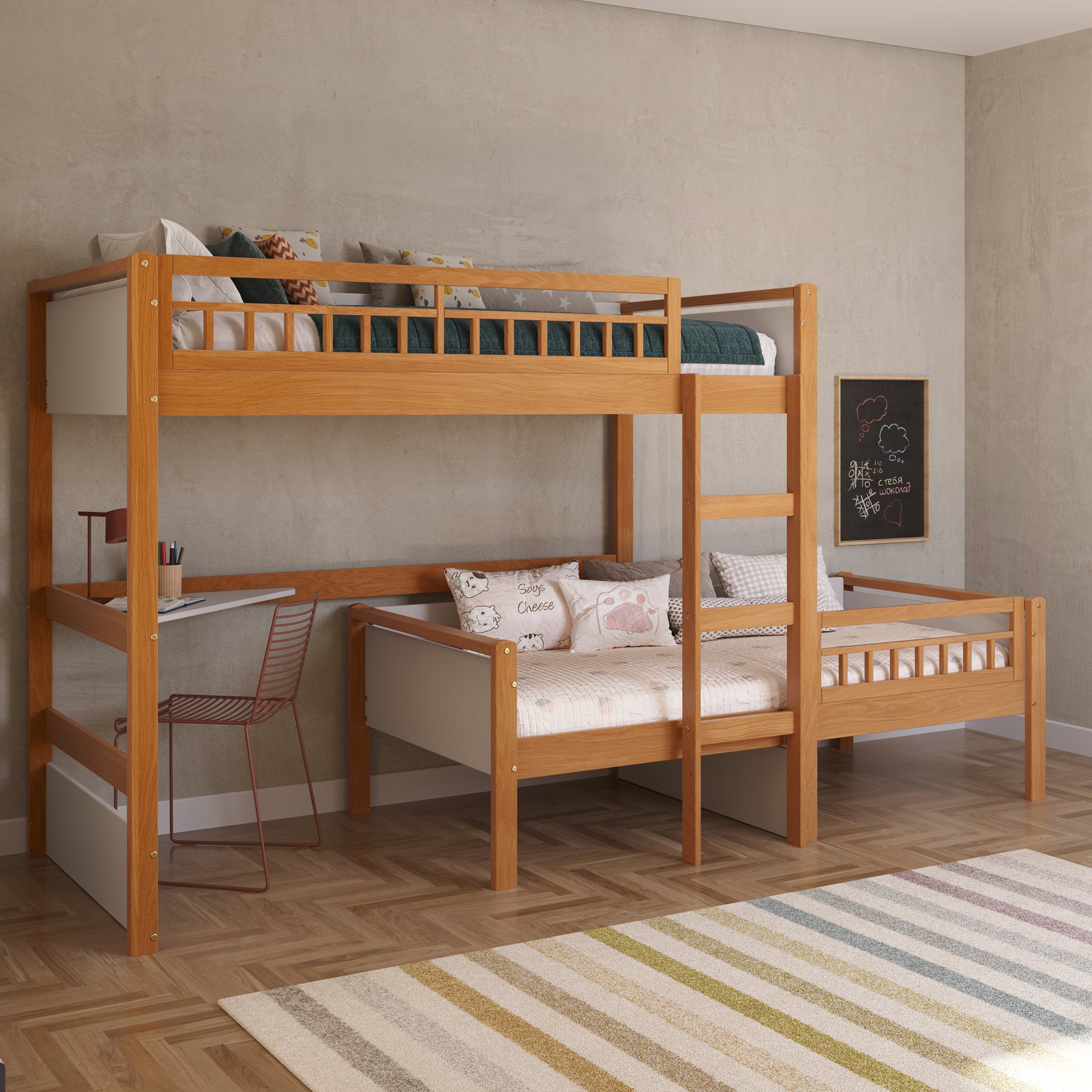 cama alta com escrivaninha