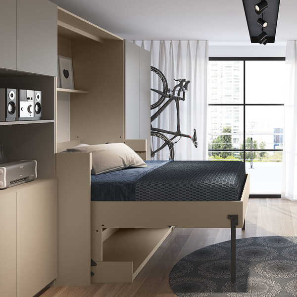 Cama casal retrátil multifuncional