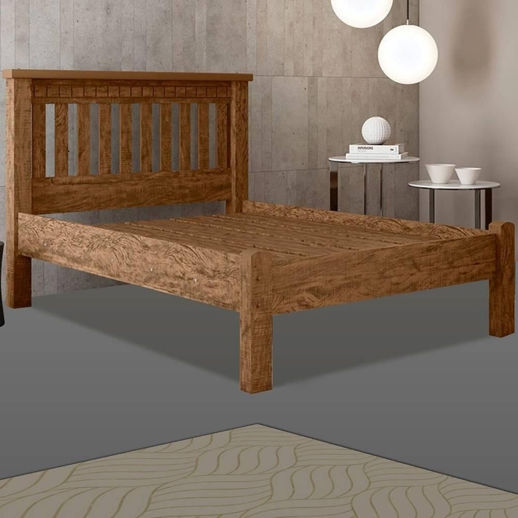 Cama rústica eucalipto casal