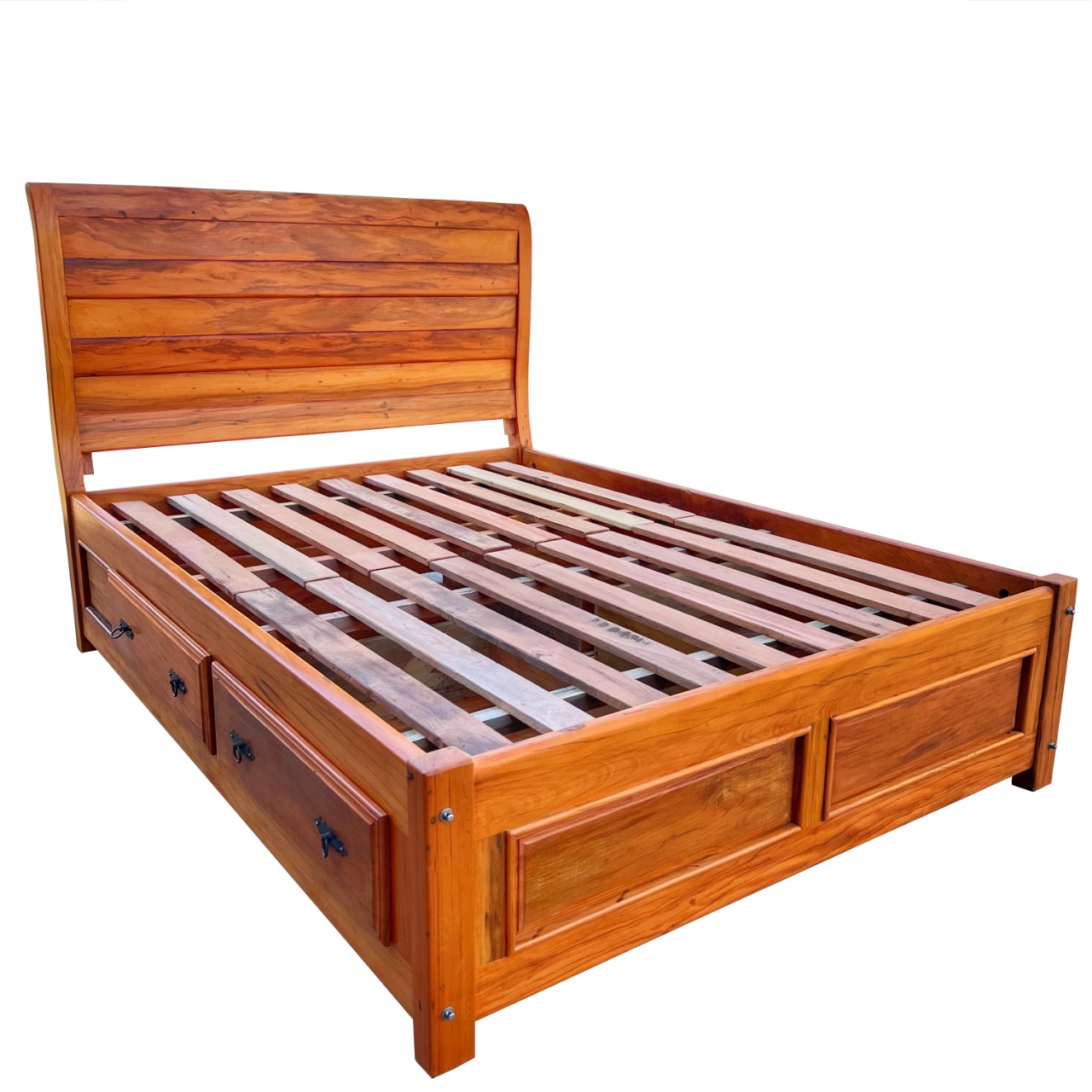 Cama de casal acabamento cera rústica