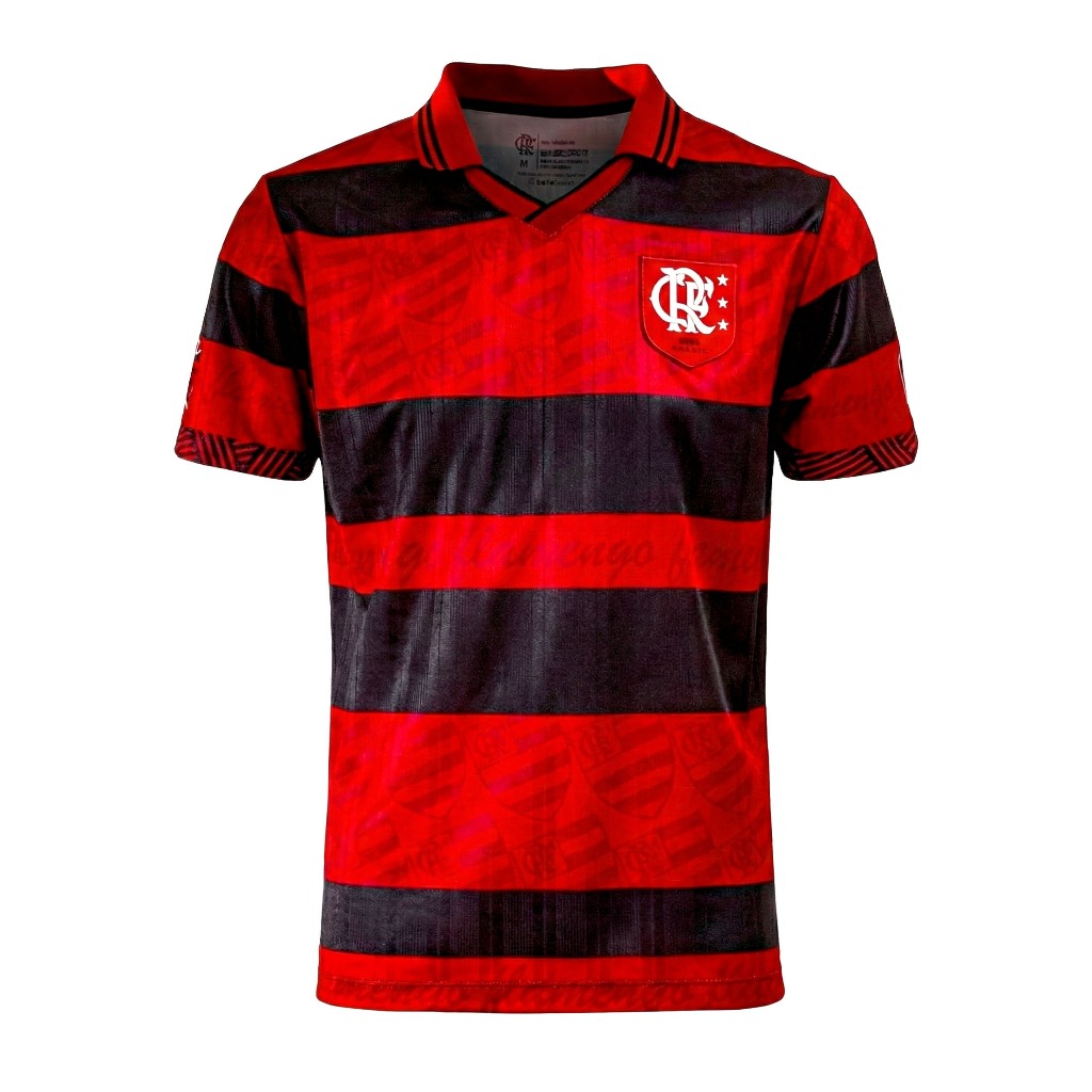 Camisa do Flamengo vermelha com saia midi
