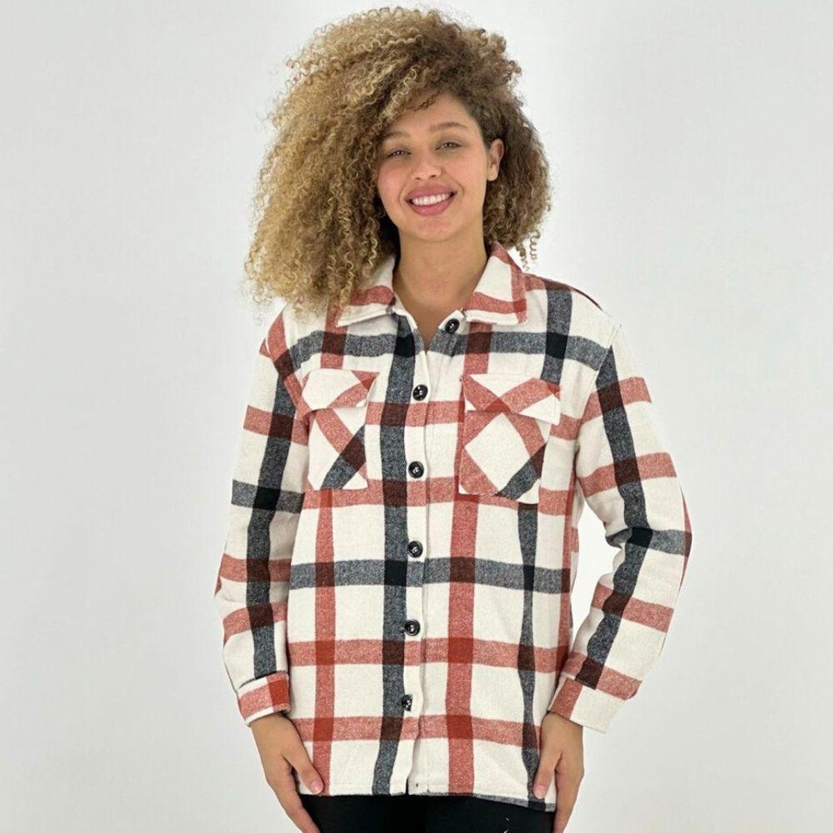 camisa flanela feminina oversized