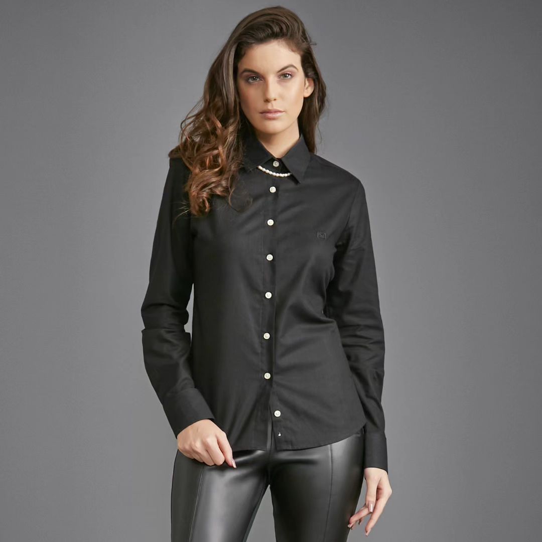 tendências camisa social preta