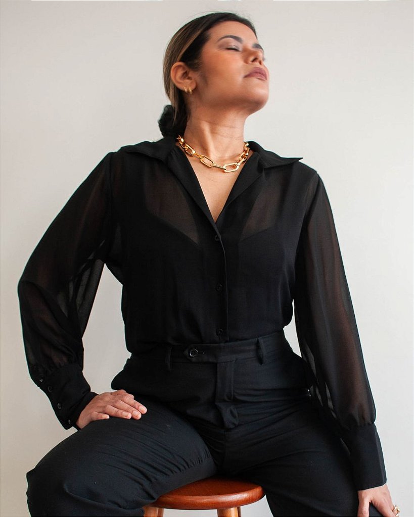 camisa preta social para casamento