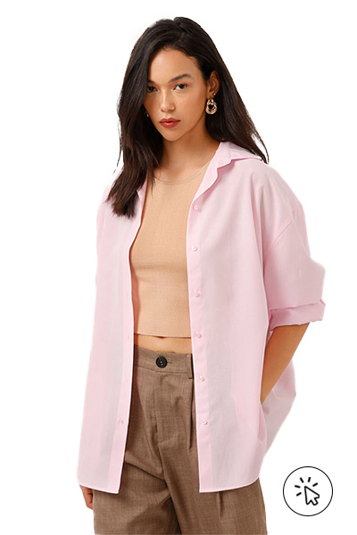 Camisa rosa para trabalho