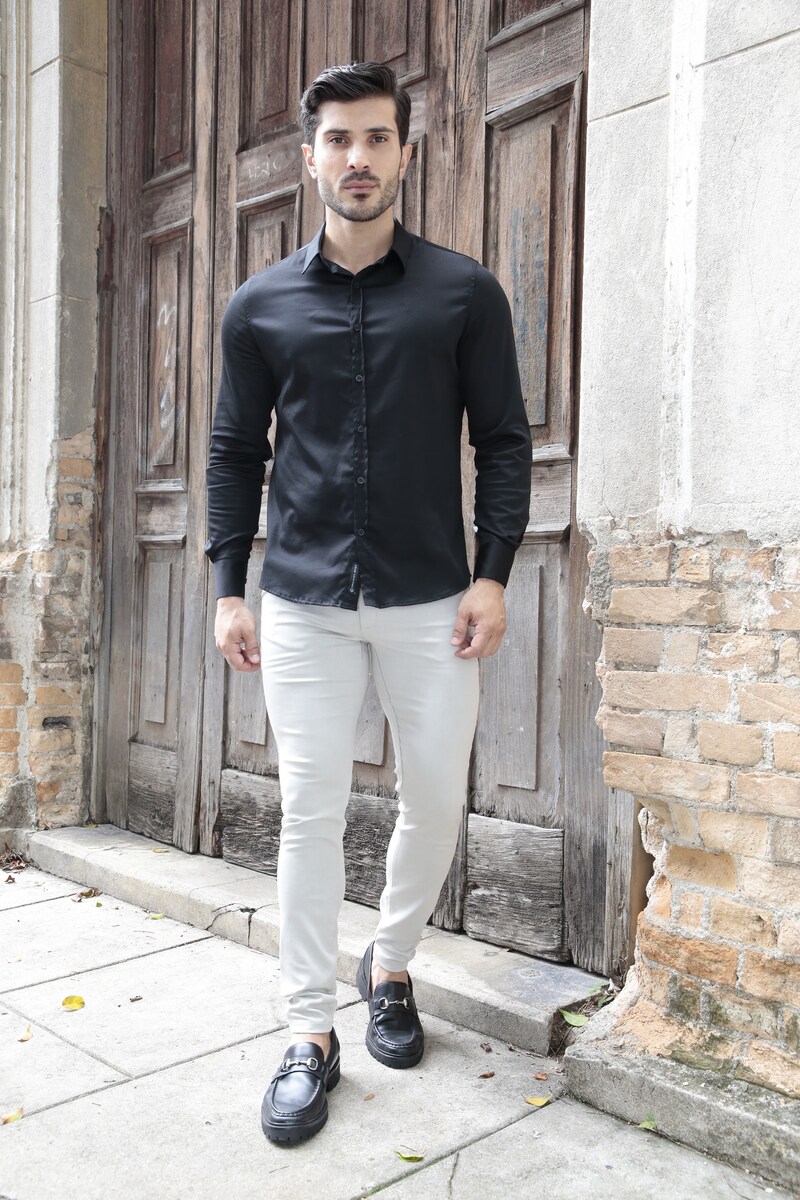 camisa sarja para trabalho