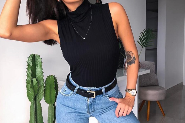 camisa sem manga viscolinho