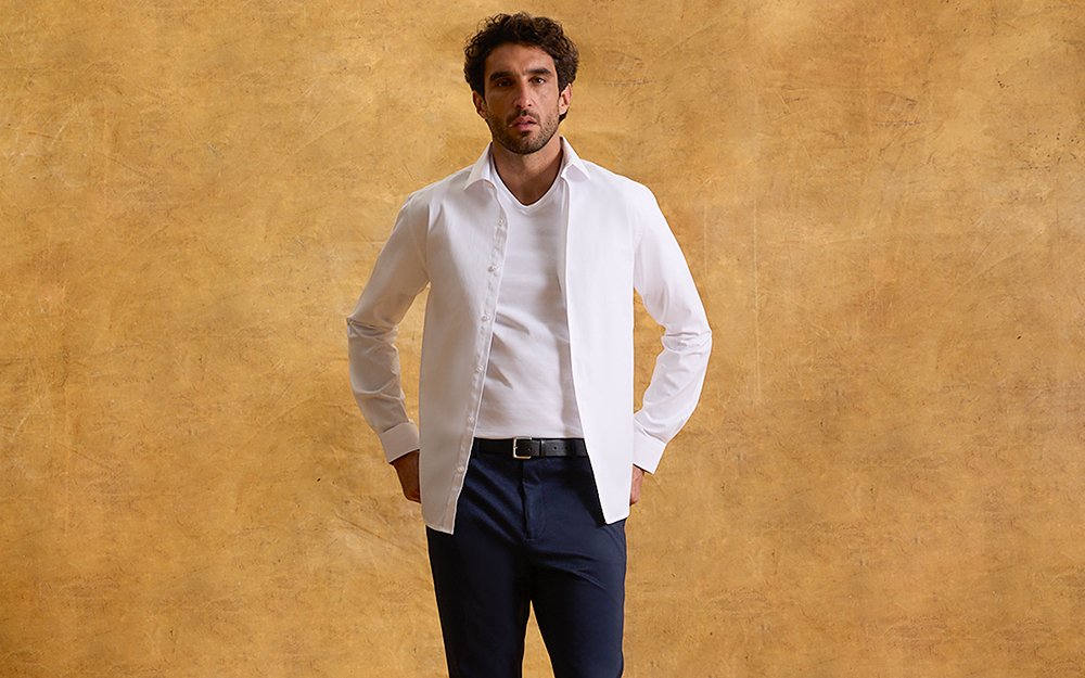 camisa social slim preta