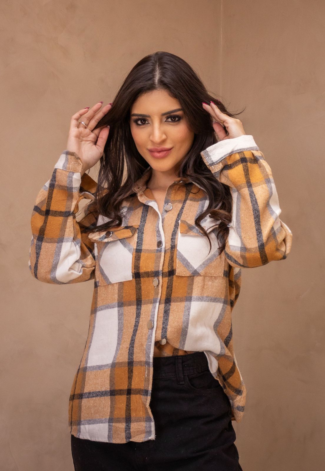 camisa xadrez feminina flanelada alongada