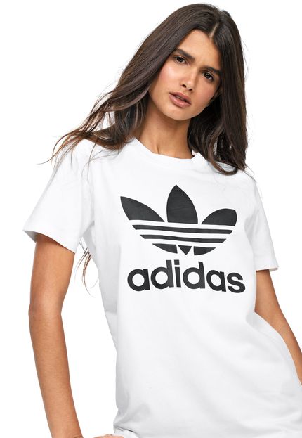 camiseta adidas originals feminina branca