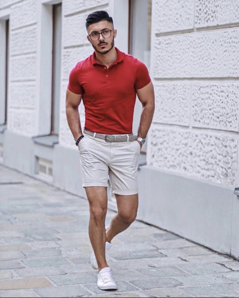 calça jeans com polo masculina