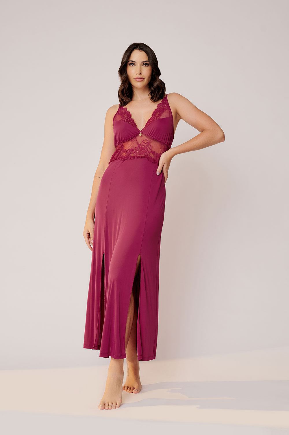 camisola feminina de cetim