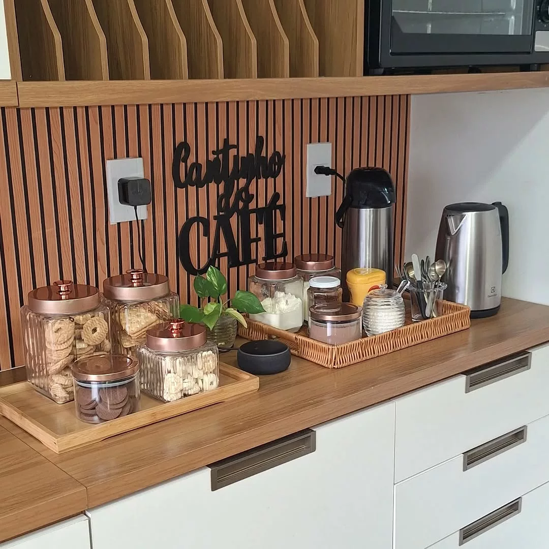 mini bar de café na cozinha