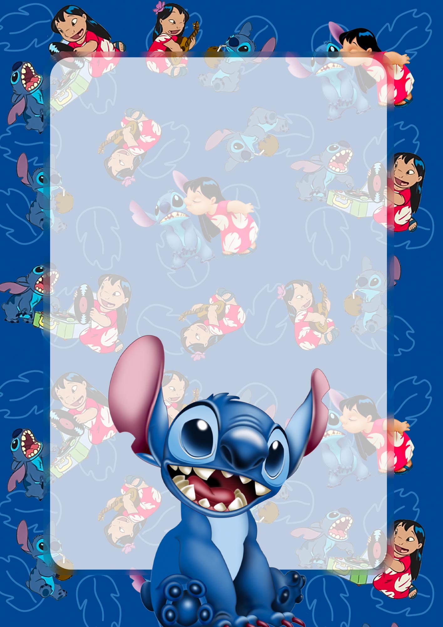 capa caderno stitch editável