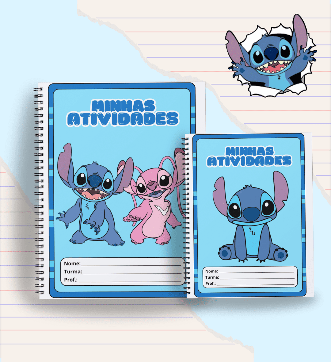 capa caderno stitch fofo